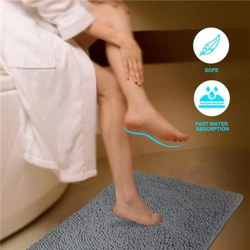 Large Bath Mat Extra Soft Thick Absorbent Non Slip Machine Washable Rug
